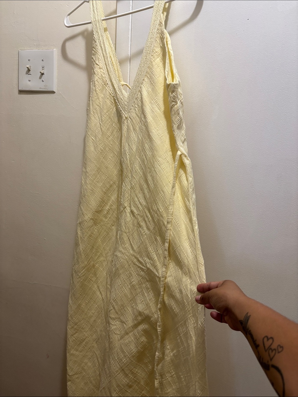 Free People Pale Yellow Maxi Dress